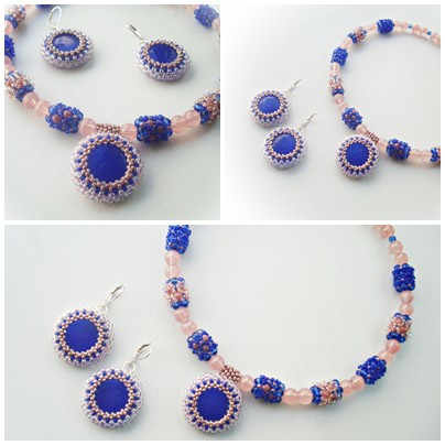 Set din sticlă brodată